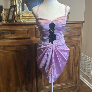Bebe strapless shiny lavender Ruched Dress XS 2